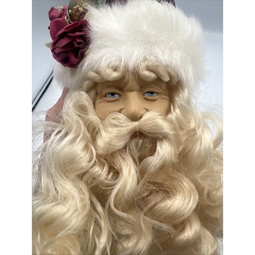 Vintage Victorian Style‎ Santa Christmas Ornament Old World Head Hat Beard Large